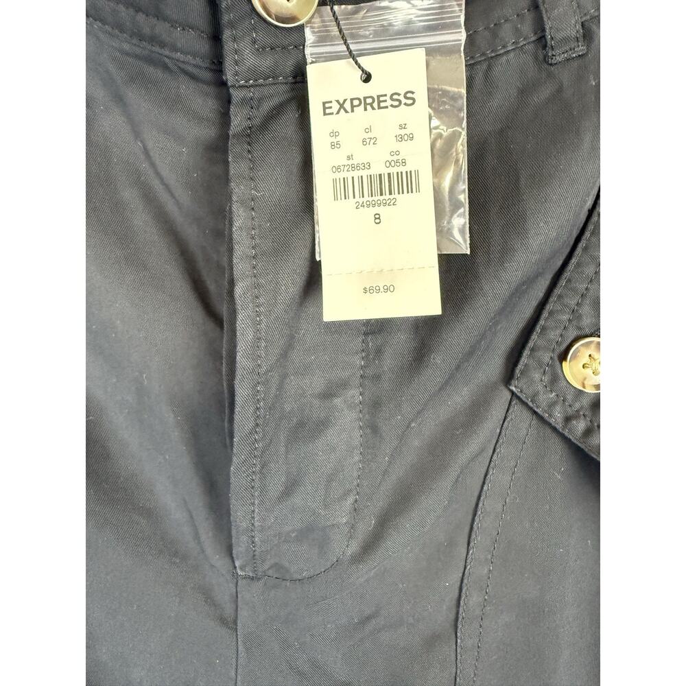 NWT Express Womens Black High Rise Flap Pocket Cargo Utility Pants Size 8 - Picture 7 of 15